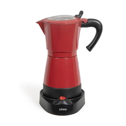 Cafetière électrique Italienne rouge 6 tasses 480 W Livoo