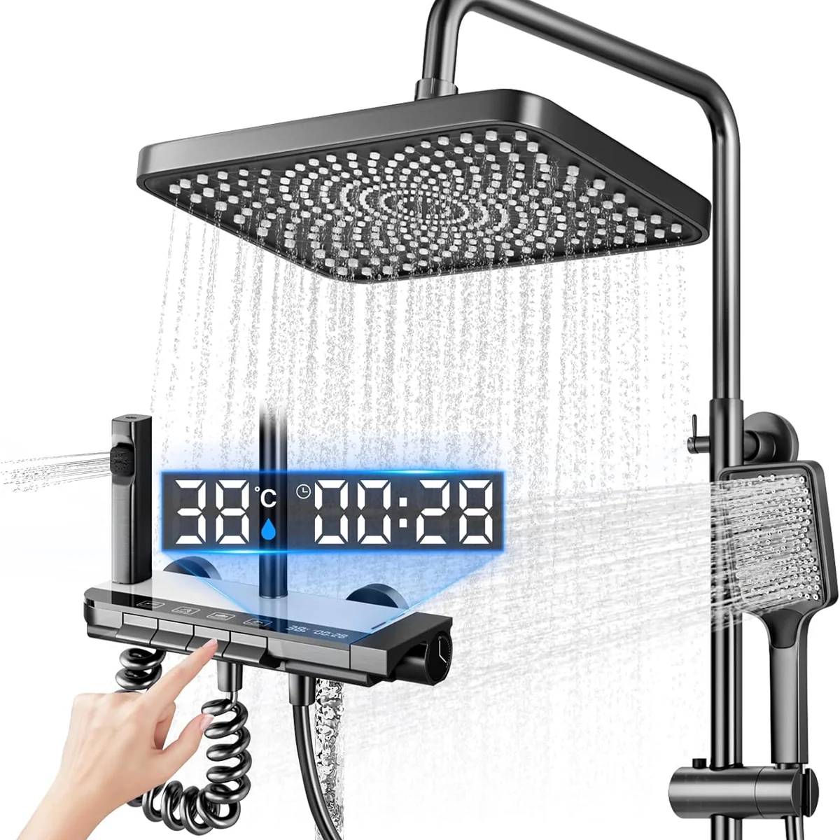 Colonne de douche LED avec tête pluie grand format Vendos85 Colonne de douche LED avec tête pluie grand format Vendos85