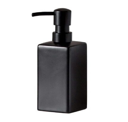 Distributeur de savon carré en céramique de 414 ml noir mat Vendos85