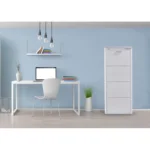 Meuble à chaussures KIBO 4 Compartiments, Blanc Don Hierro – Image 7