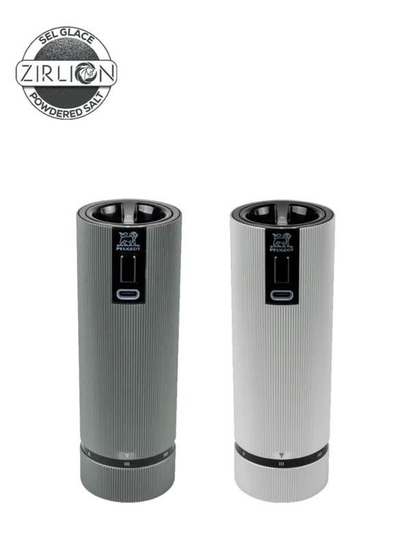 Line Electric Coffret cadeau - Duo de moulins à poivre et à sel électriques rechargeables, u'Select, carbone et aluminium, 15 cm - 6in. Peugeot