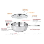 Batterie de cuisine 7 pièces tout inox Castel’Pro Cristel – Image 5