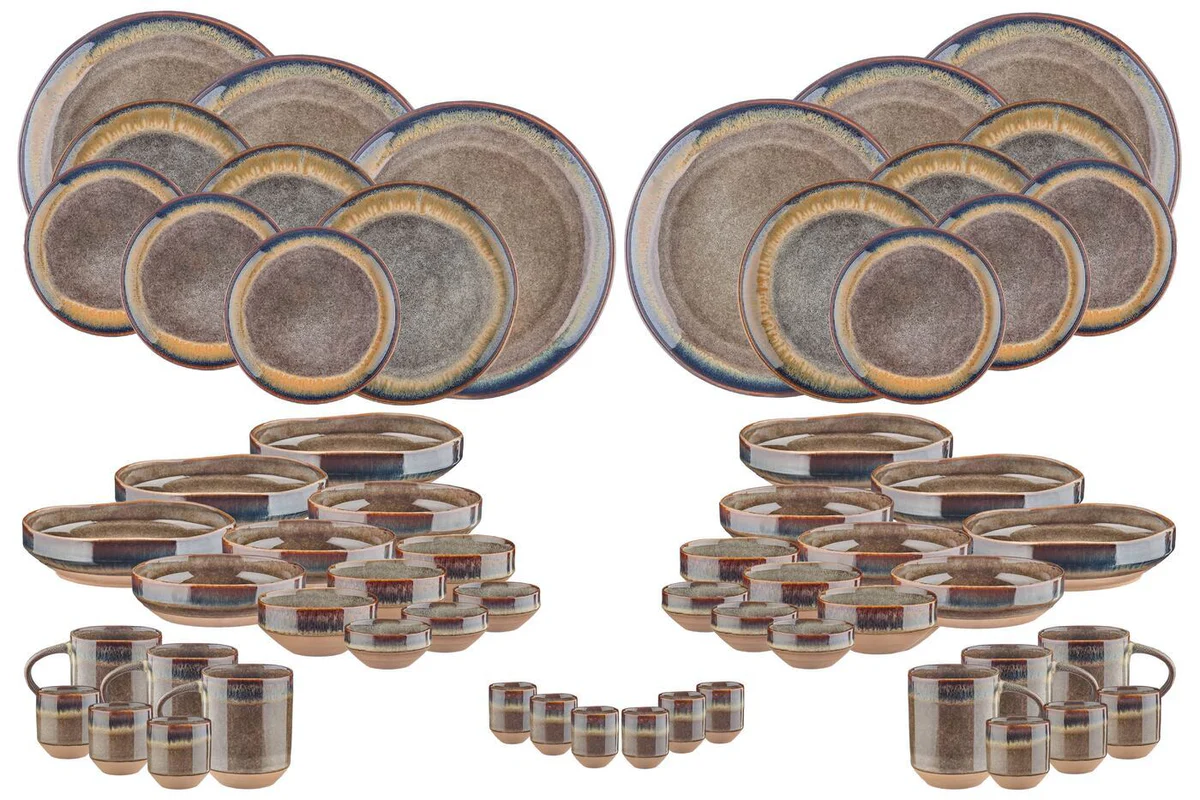 Lot de 60 set complet en grès marron D Björn Lot de 60 set complet en grès marron D Björn