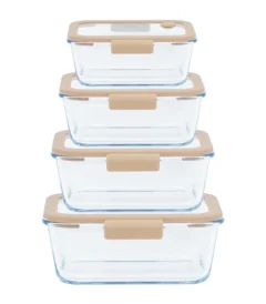 4 boîtes de conservation sous vide 460 ml, 800 ml, 1200 ml et 1900 ml et pompe sous vide Pebbly