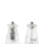 Lalique Duo de moulins à poivre et à sel manuels en cristal 9 cm Peugeot