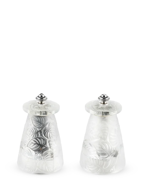 Lalique Duo de moulins à poivre et à sel manuels en cristal 9 cm Peugeot