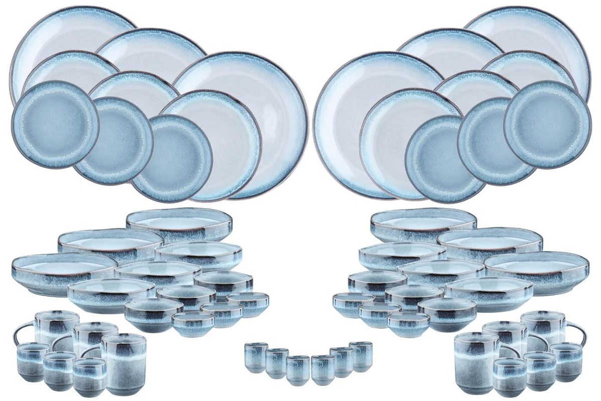 Lot de 60 set complet en grès bleu D Björn Lot de 60 set complet en grès bleu D Björn